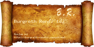 Burgreth Renátó névjegykártya